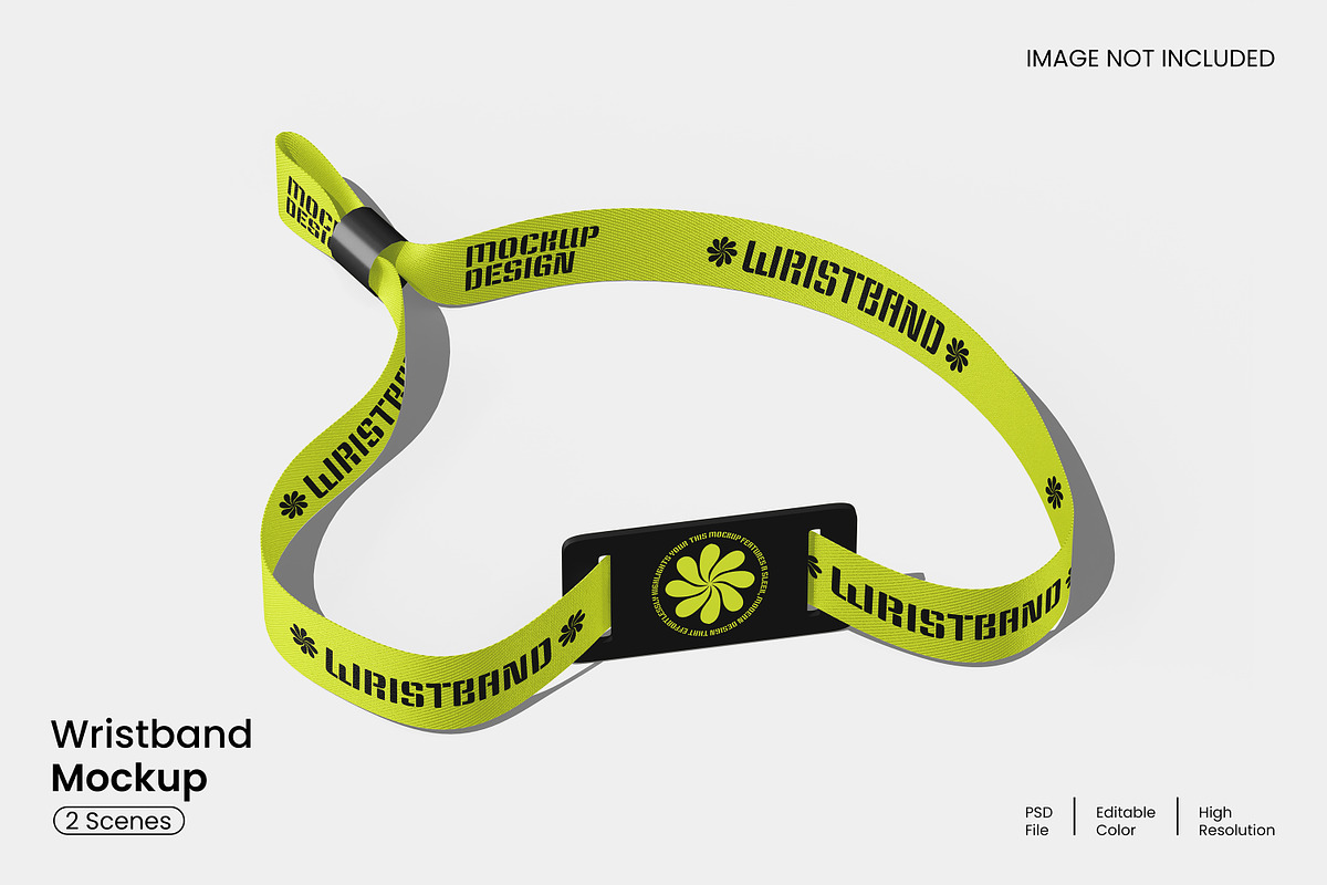Wristband Mockup, a Merchandise Mockup by Unerispace (Photo 1 of 3)