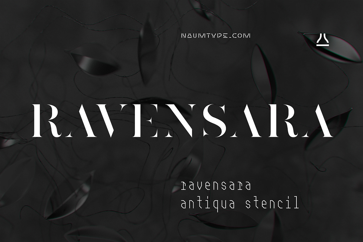 Ravensara Stencil | 9 fonts, a Serif Font by NAUM (Photo 1 of 6)