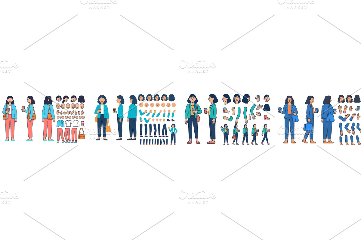 Diverse woman character design, an Illustration by ZinetroN