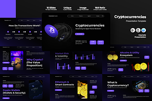 Cryptocurrencies - Keynote Template, a Presentation Template by Iqsiart Studio