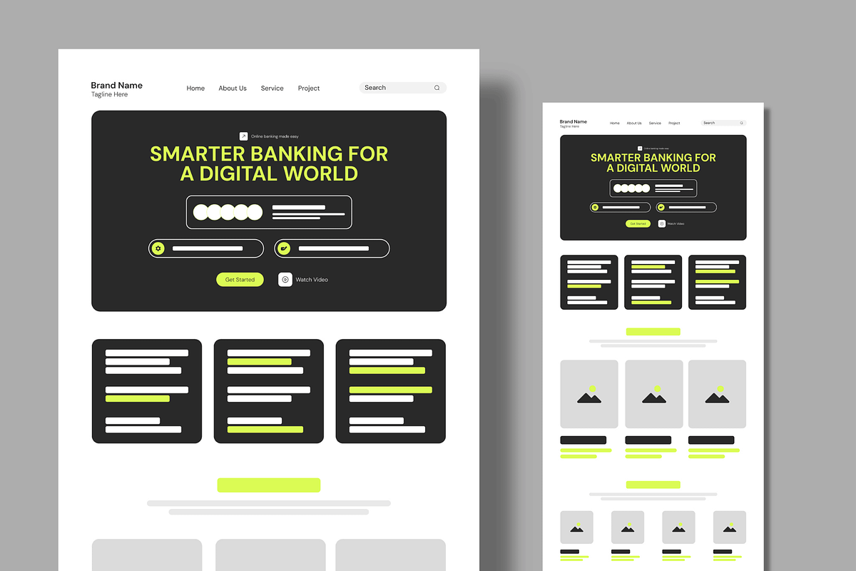 Modern Website Wireframe UI Kit, a Wireframe Template by MightyDesign (Photo 1 of 9)