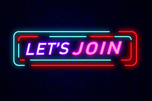 Let's Join Neon Sign Lettering