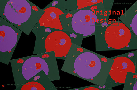 Printable Prints 2 Cards Holidays, a Card Template by SuperBY Market