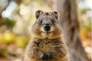 Curious quokka smiling in natural, an Animal Photo by Ylivdesign