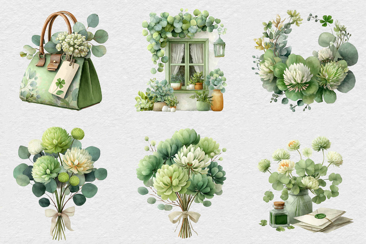 Watercolor St Patrick’s Day Clipart, an Illustration by DreamCafeArt (Photo 6 of 6)