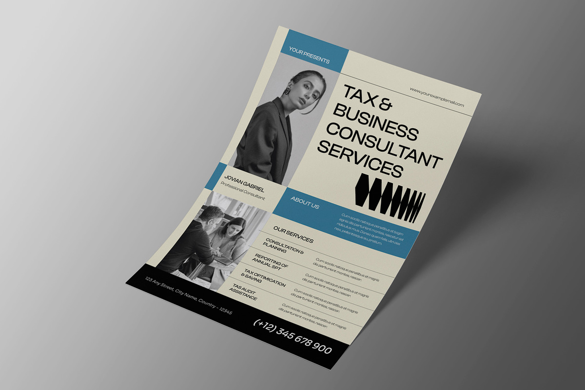 Tax Consultant Services Flyer, a Flyer Template by Neermana (Photo 2 of 4)