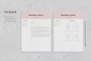 Resume Template 4 Page - Pink