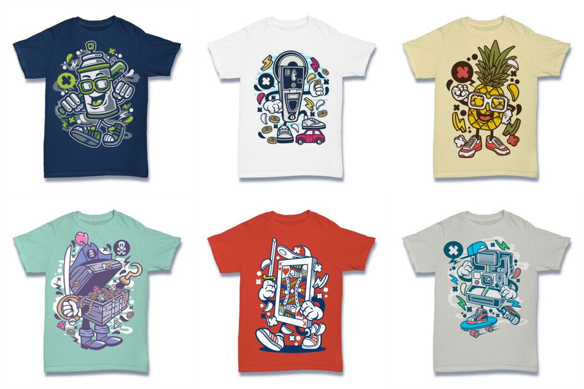 Cartoon Vector Tshirt Design Bundle, an Illustration by roach_graphic (Photo 16 of 22)