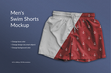 Men's Swimming Shorts Mockup