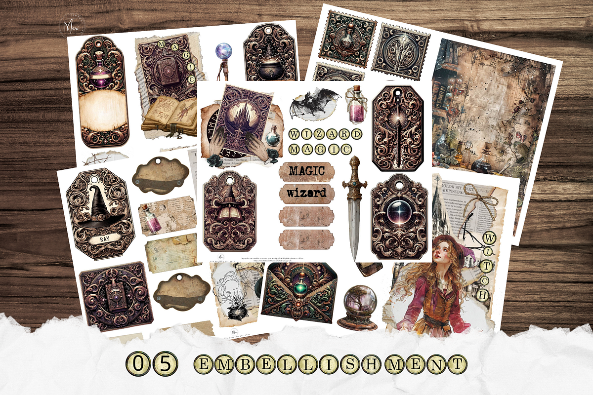 The WIZARD SCHOOL junk journal, a Decorative Illustration by meribela (Photo 5 of 6)