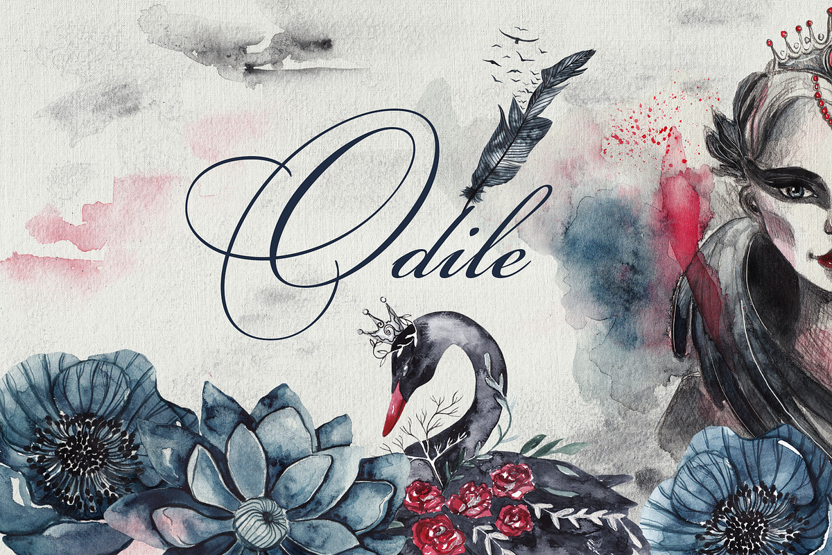 Odile. Black Swan collection, a Texture Illustration by Scarlet Heath Art (Photo 1 of 12)