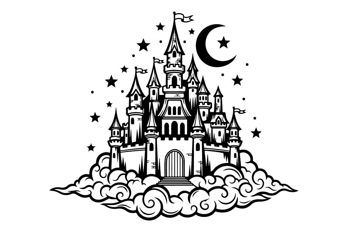 Fantasy Castle Cloud Moon Bundle, an Object Illustration by Gaye Art (Photo 14 of 30)