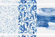 Navy Blue Watercolor Digital Papers, a Pattern Graphic by PeDe Designs (Thumbnail 4 of 6)