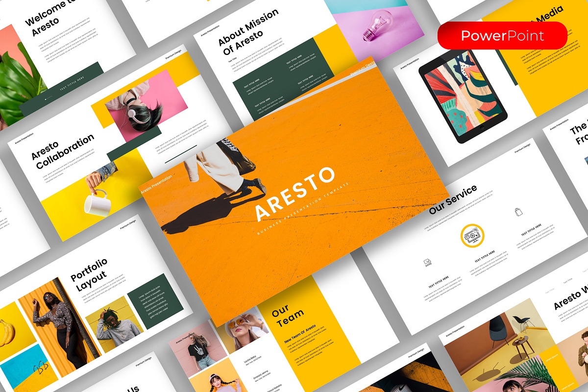 Aresto – Business PowerPoint, a Presentation Template by kreatifreya (Photo 1 of 5)