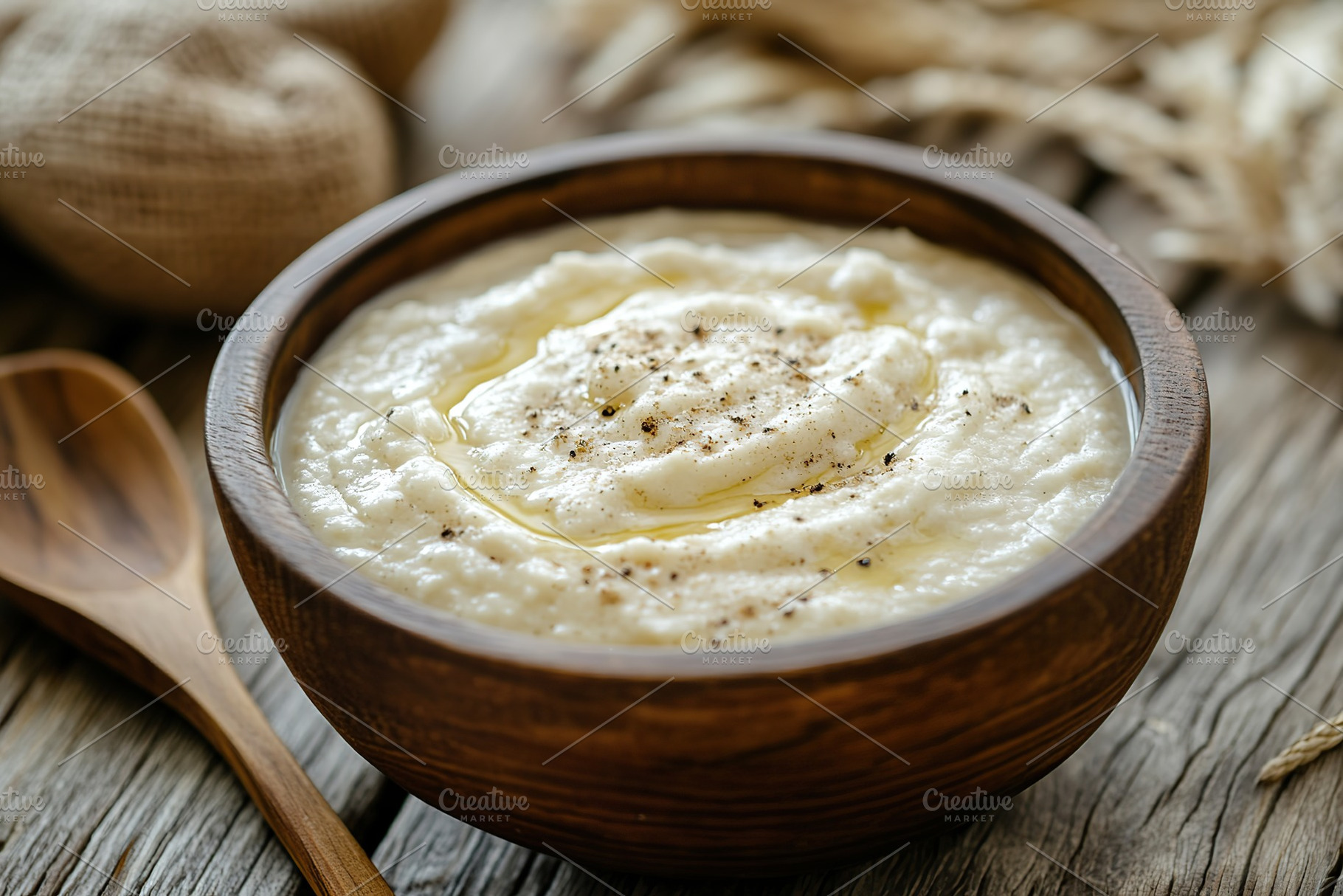 Pumpkin soup with cream and seeds, a Food & Drink Photo by AlyaAnd