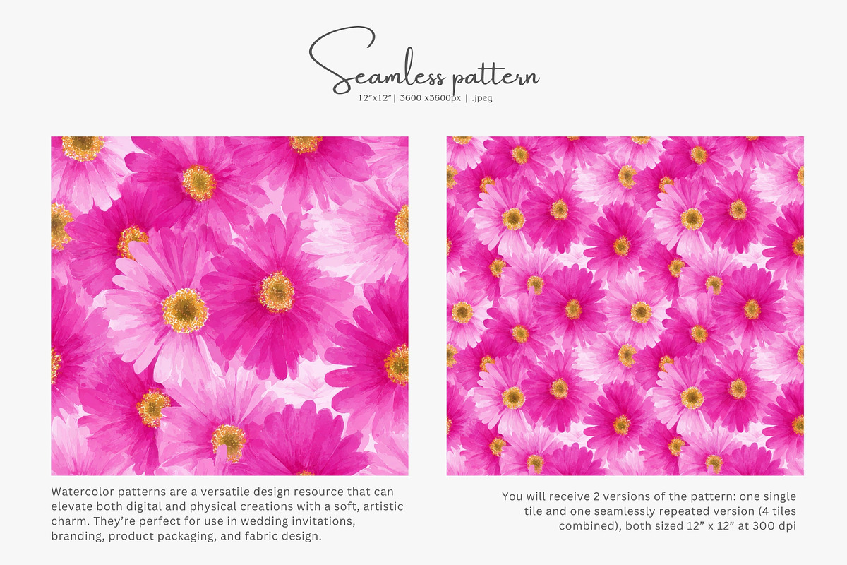 pink floral seamless pattern, a Pattern Graphic by Pink Studio Art (Photo 5 of 5)