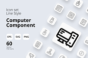Computer Component Simple Line Icon, an Outline Icon by TRDesignCreativeStud (Thumbnail 1 of 4)
