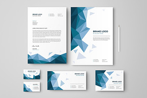Low Poly Business Stationery Set