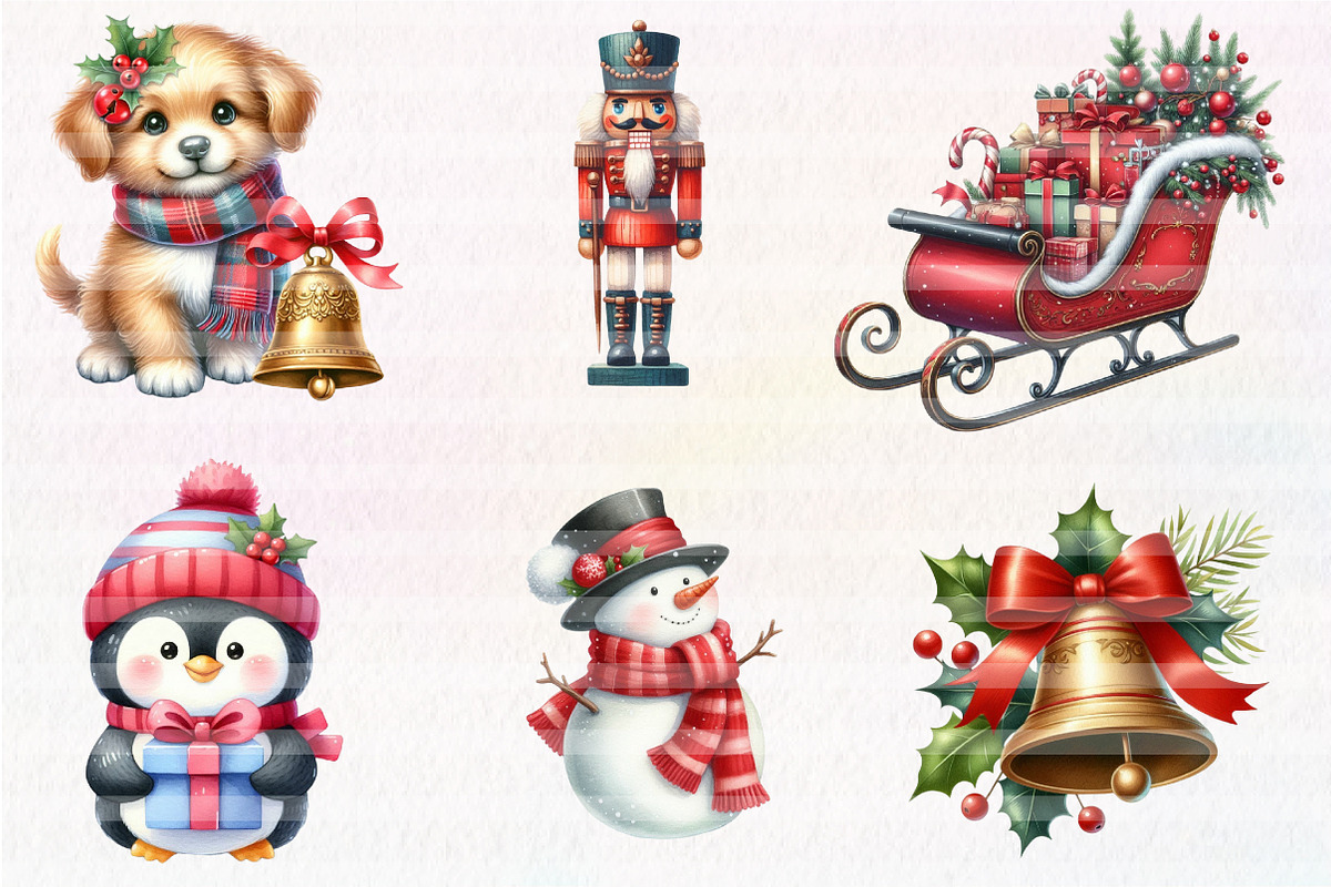 Cute Christmas Clipart, an Illustration by CreationArt (Photo 4 of 4)