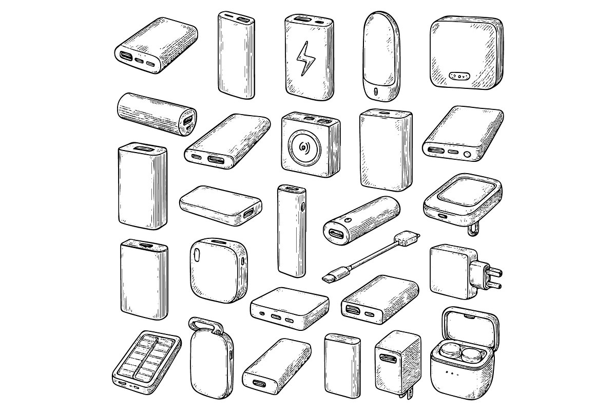 Portable Power Bank Illustration, an Object Graphic by nikagraphic