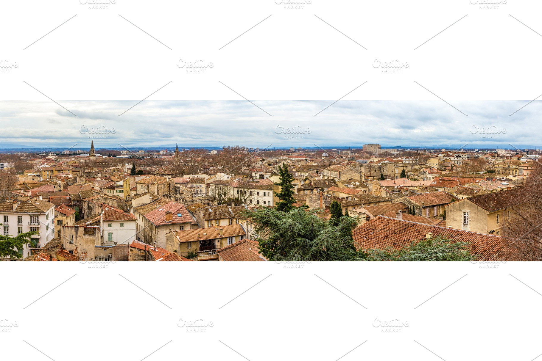 Panorama of medieval city Avignon in France, an Architecture Photo by Leonid Andronov