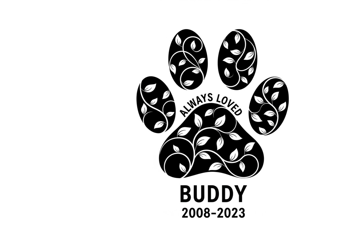 Heartfelt paw print memorial plaque, an Illustration by Amazin_art (Photo 7 of 32)