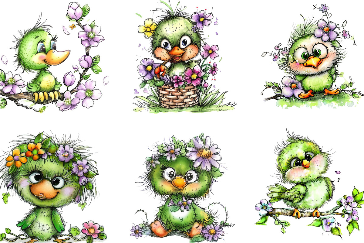 Spring Cute Baby Birds Sublimation, an Illustration by Designking (Photo 5 of 5)