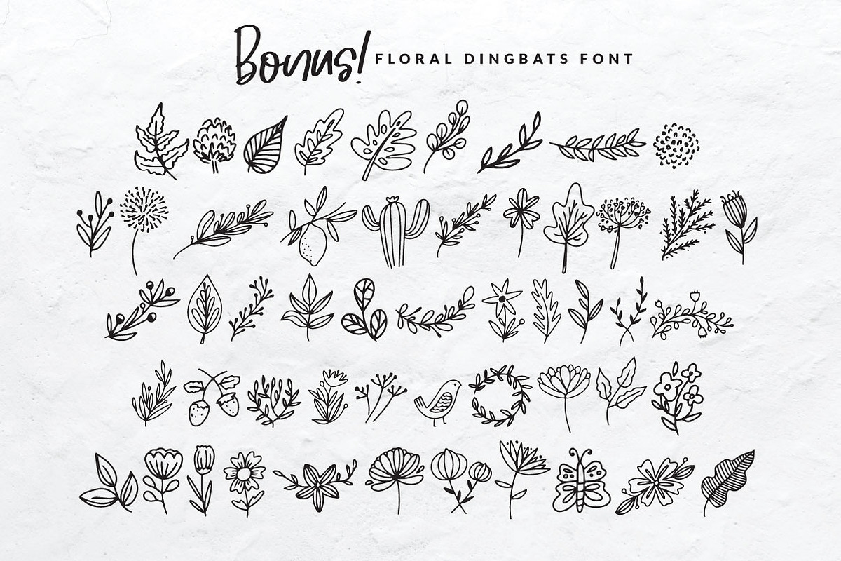 Sweet Hills Script Font + Dingbats, a Script Font by Creator Goodies (Photo 10 of 11)