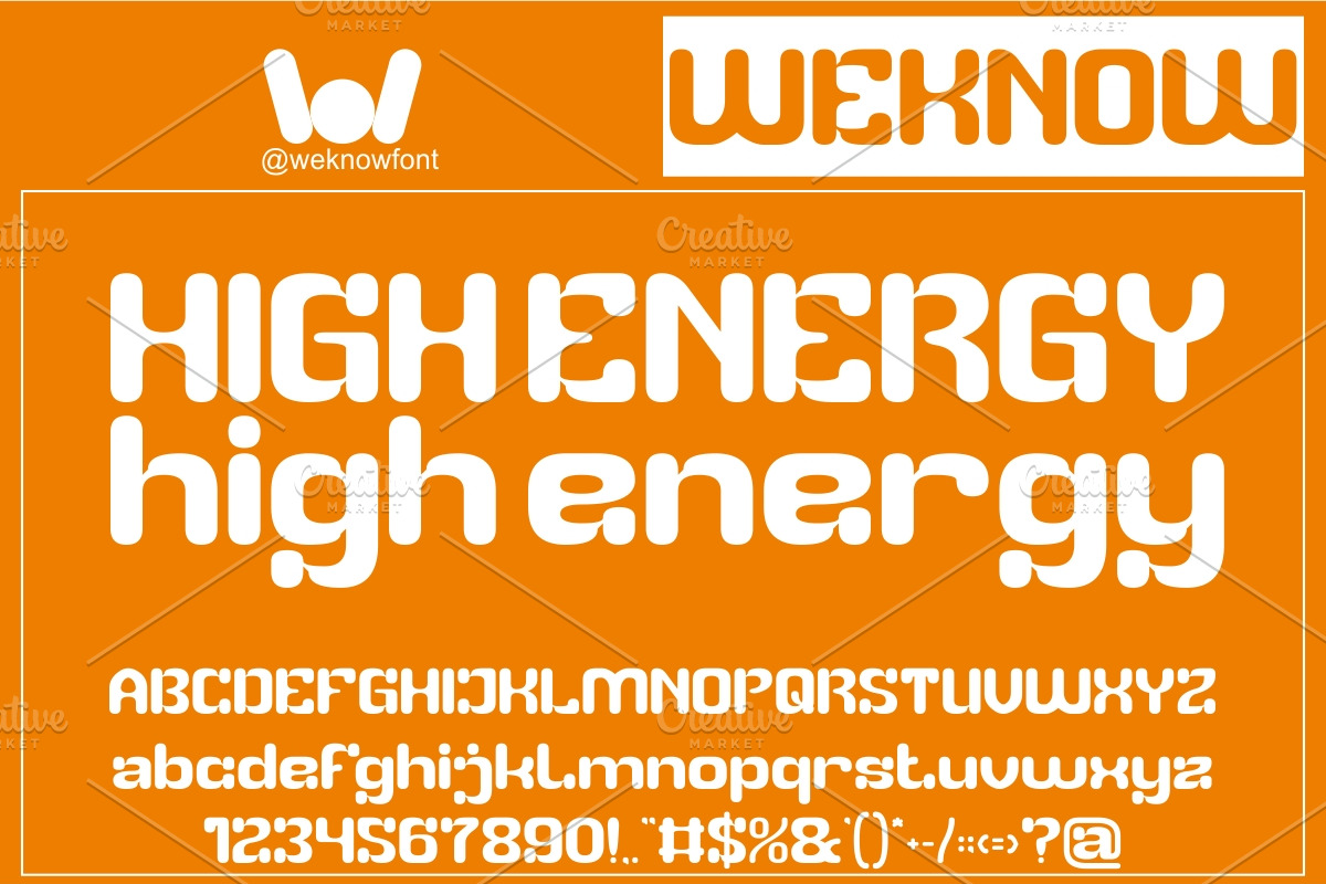 High Energy font, a Sans Serif Font by weknow (Photo 1 of 8)