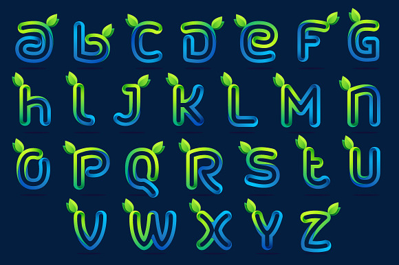 Eco Alphabet Letters With Leaves