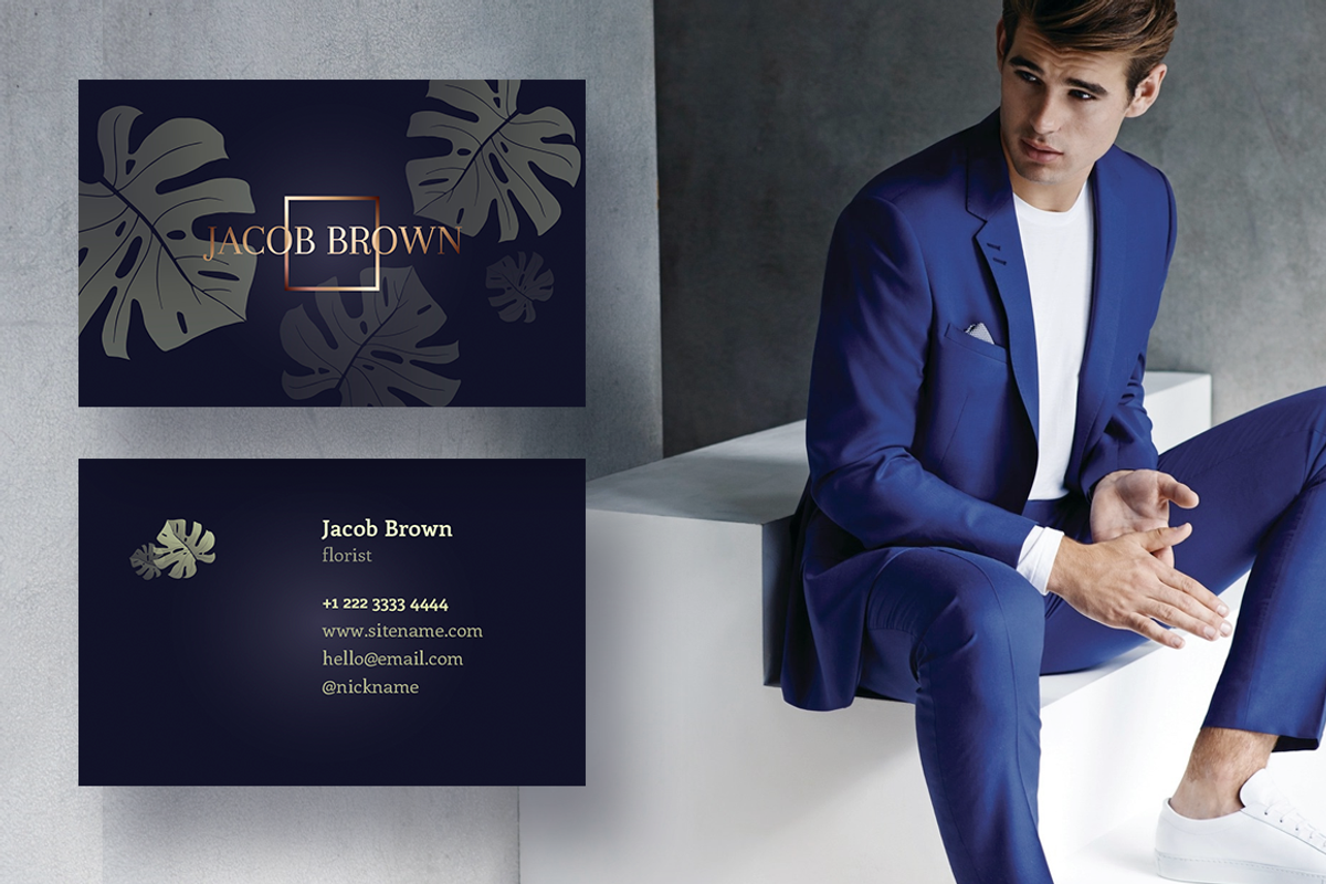 Men's business card with Monstera, a Business Card Template by ARg Design (Photo 5 of 7)
