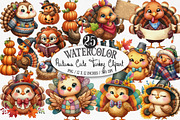 Watercolor Autumn Cow Clipart, an Illustration by Designking (Thumbnail 1 of 4)