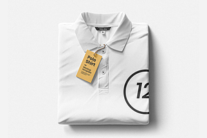 Folded Collar T-Shirt Mockup