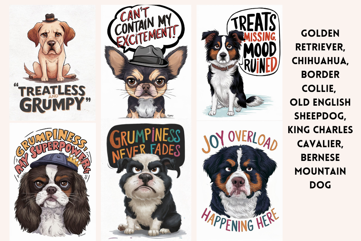 Grumpy Sarcastic Dogs Funny Quotes, an Animal Illustration by PrintHaven Designs (Photo 10 of 10)