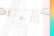 Kids Pyjama 5x Mock-ups, a Shirt Mockup by Mocca Mockups Store (Thumbnail 1 of 6)