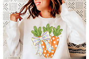 Glitter Coquette Easter Carrots Png, an Illustration by Designking (Thumbnail 4 of 6)
