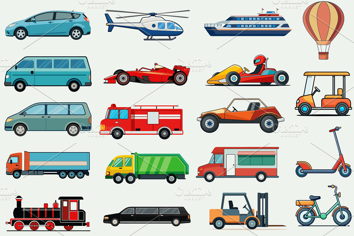 Vehicles Collection - SVG Bundle, a Transportation Illustration by Palleon (Photo 3 of 5)