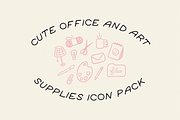 Cute Office & Art Supplies Icon Pack, an Icon by Pink Tiger Creative (Thumbnail 1 of 4)