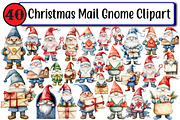 Christmas Mail Gnome Clipart, an Illustration by Design Market (Thumbnail 1 of 3)