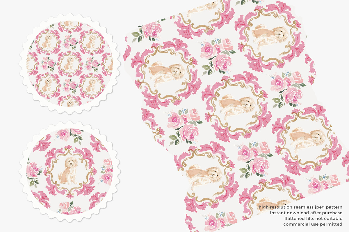dog seamless pattern, a Pattern Graphic by Patishop Art (Photo 3 of 4)
