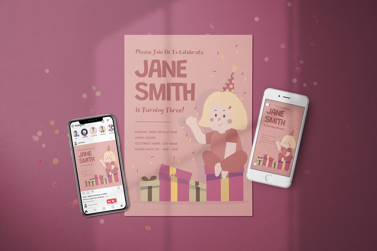 Birthday Girl Invitation - Flyer Med, a Poster Template by SlideFactory (Photo 1 of 4)