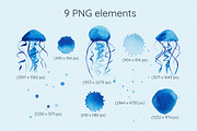 Watercolor Jellyfish, a Background Graphic by Svyatoslava_M (Thumbnail 6 of 6)