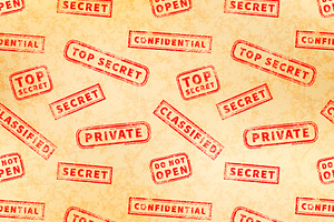 A Lot Of Top Secret Red Stamps