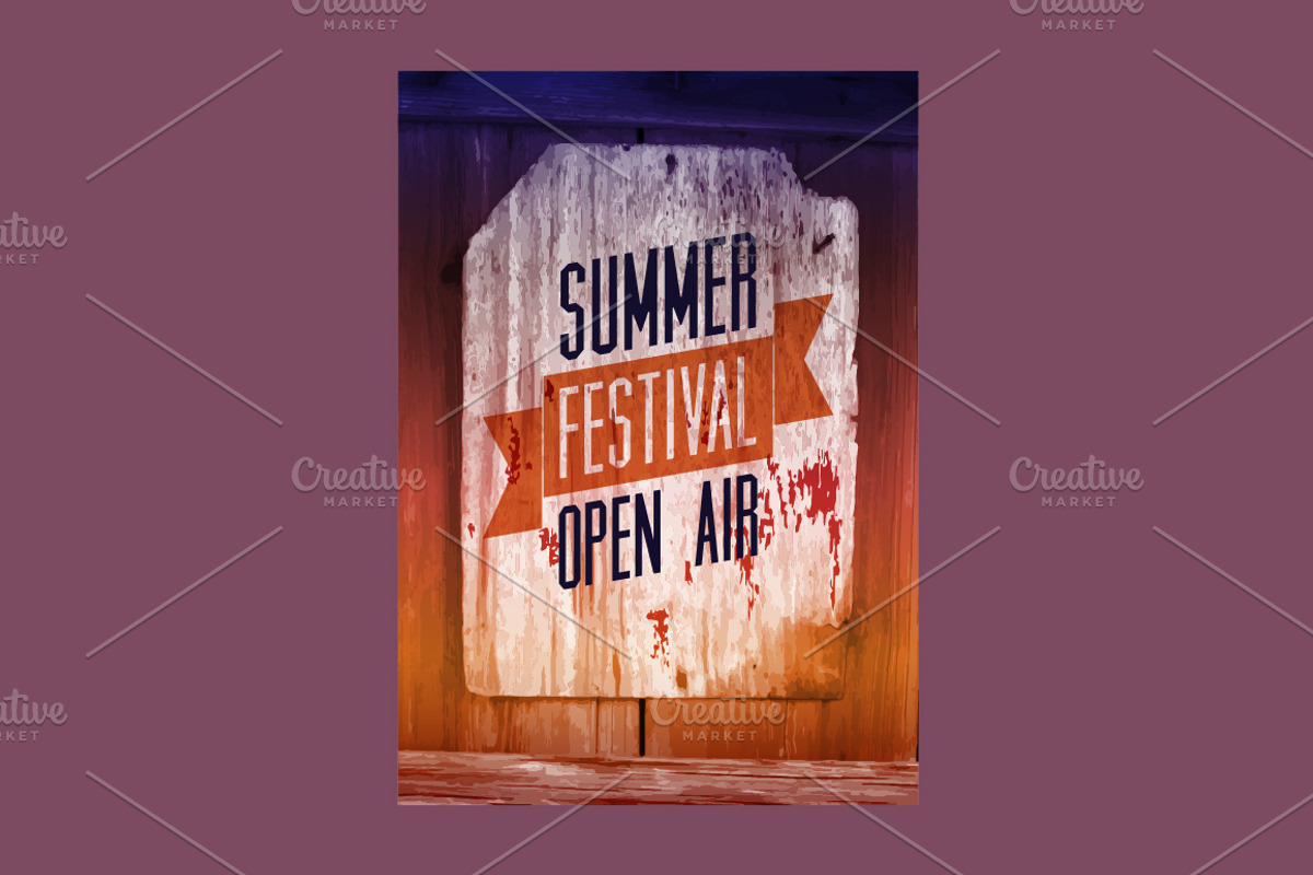 Summer open air vector poster set., a Seasonal Illustration by PoPaShop (Photo 3 of 10)