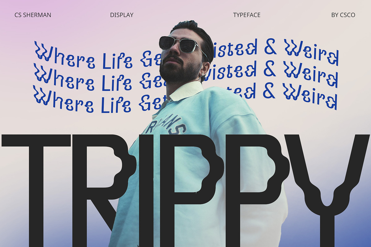 CS Sherman – Trippy Font, a Sans Serif Font by Craft Supply Co. (Photo 2 of 8)