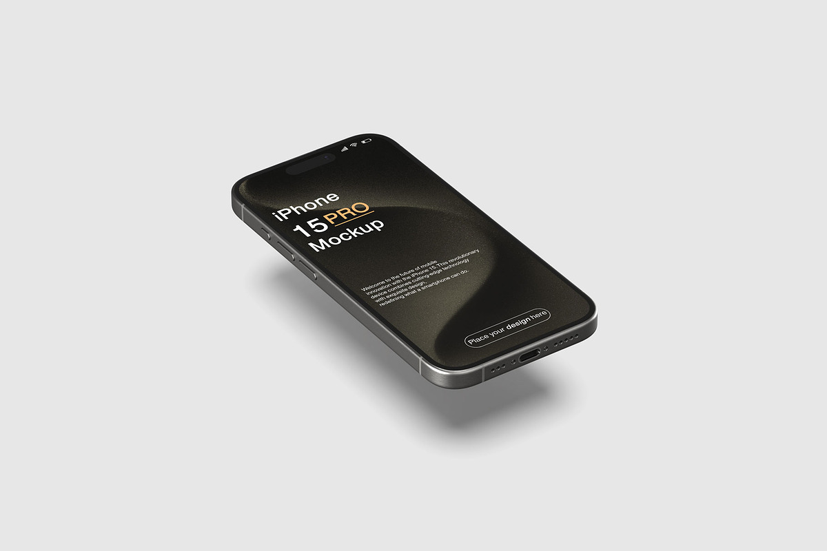 iPhone 15 Pro Mockup, an iPhone Mockup by Jestdio (Photo 11 of 14)
