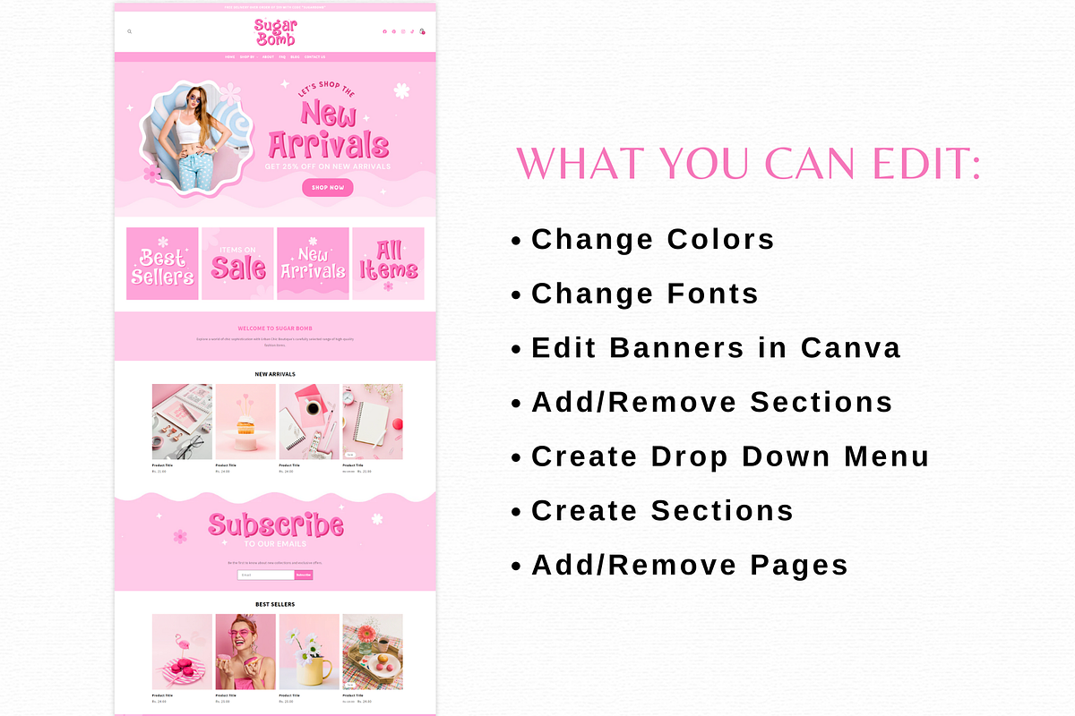 Pink Shopify Theme Template, a Shopify Template by AdvertFox (Photo 3 of 10)