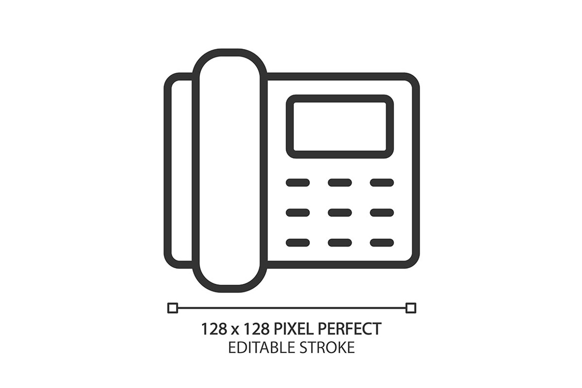 Telephone pixel perfect linear icon, an Icon by IMG Visuals