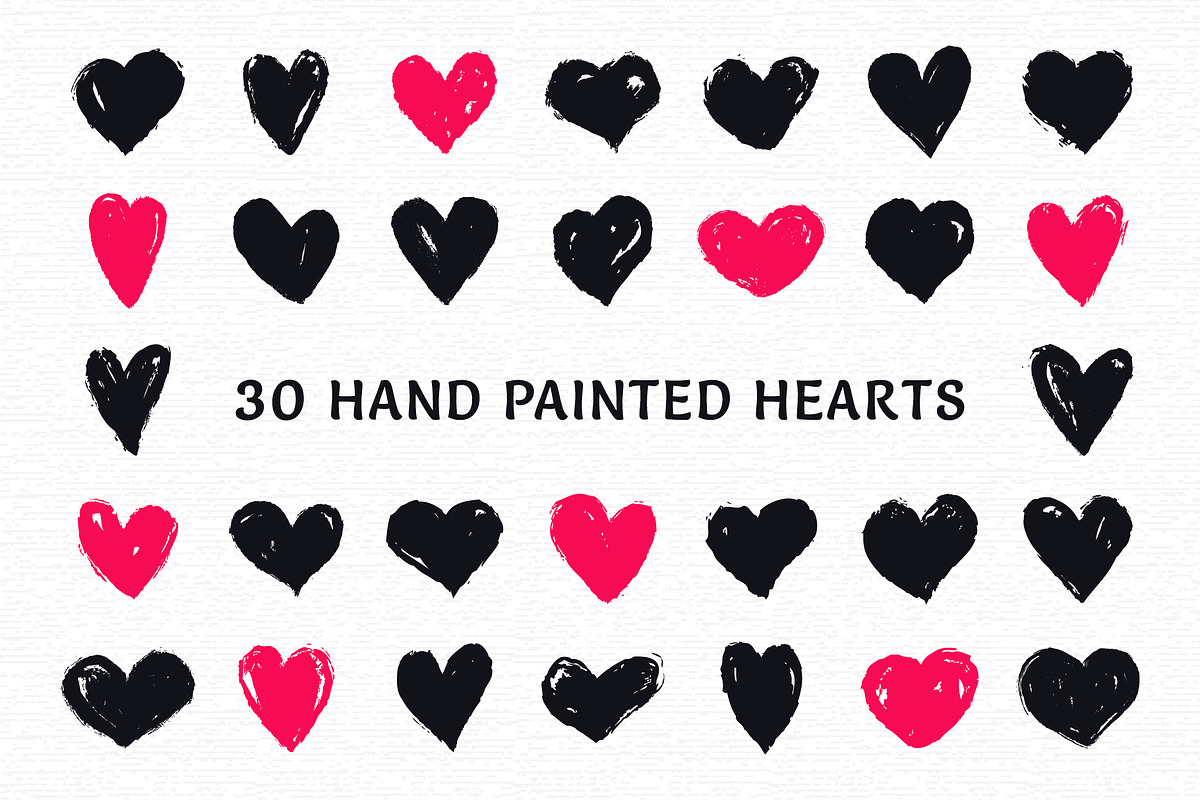 Hand drawn hearts. Big collection., a Decorative Illustration by JuliaMalinovskaya (Photo 3 of 10)