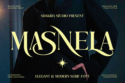 Masnela - Elegant Serif Font, a Serif Font by Shakira Studio